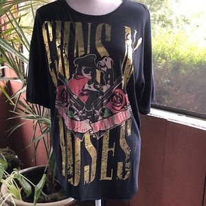 Metallic beaded Guns and Roses tee